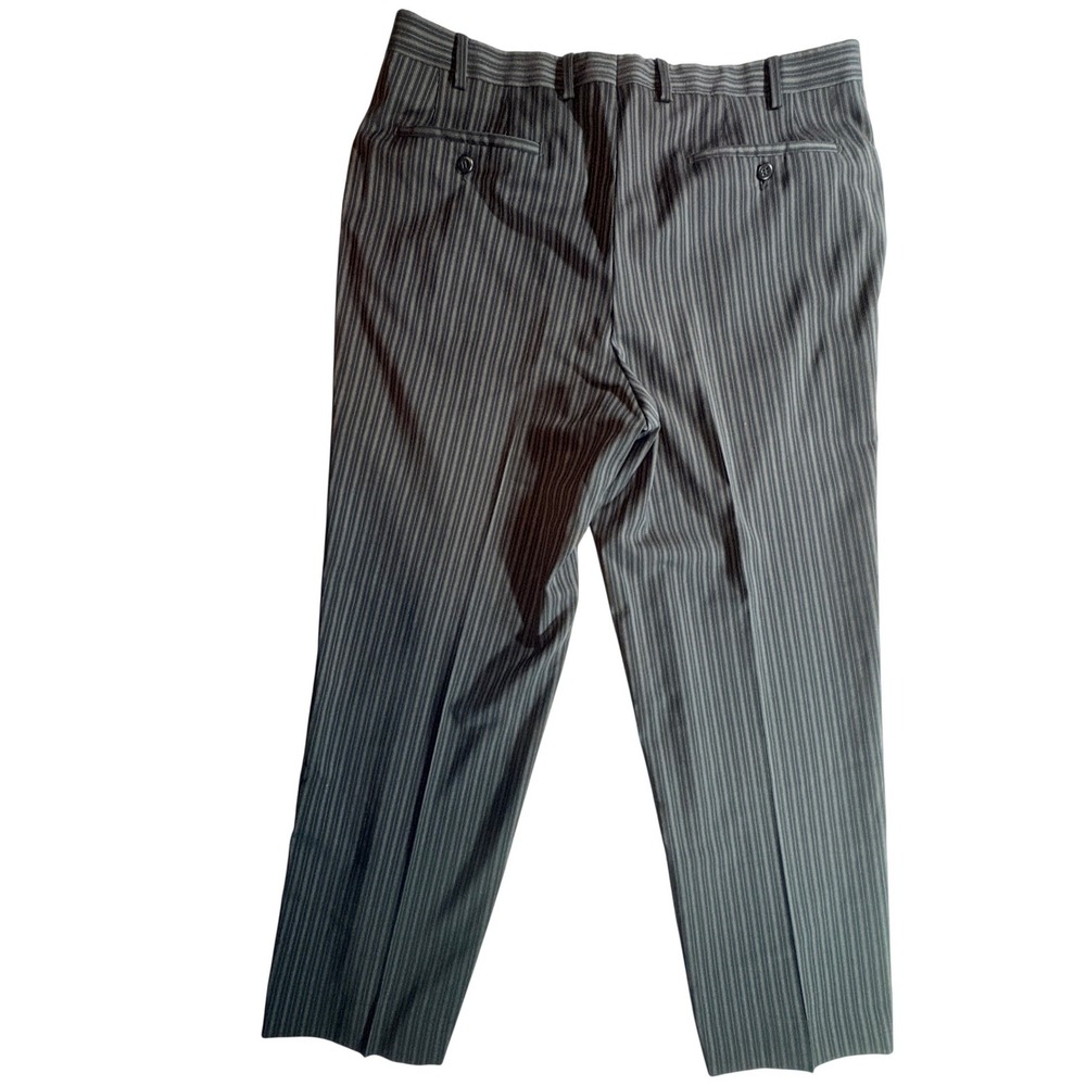 Zanella Kilgore Trout Dress Pants Mens 36 Charcoal Pinstripe 100% Wool Italy